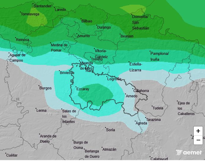 Precipitación Media según AEMET. Meteosojuela La Rioja 19