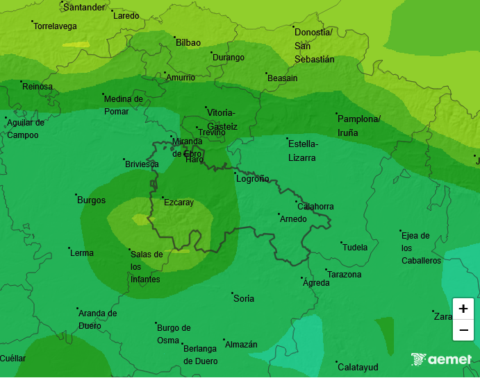 Precipitación Media según AEMET. Meteosojuela La Rioja 24