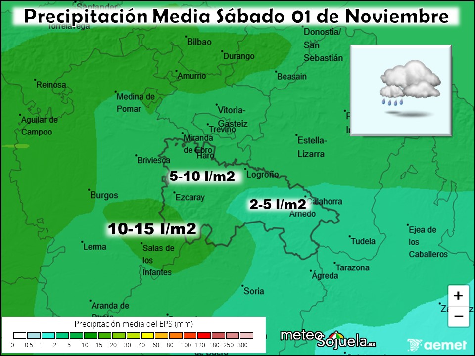 Precipitación Media según AEMET