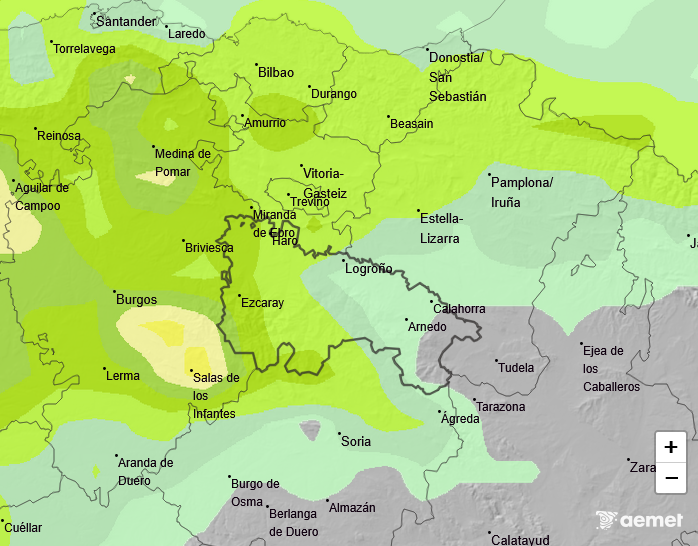 Probabilidad de Precipitación según AEMET. Meteosojuela La Rioja 10