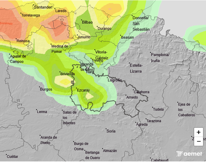 Probabilidad de Precipitación según AEMET. Meteosojuela La Rioja18