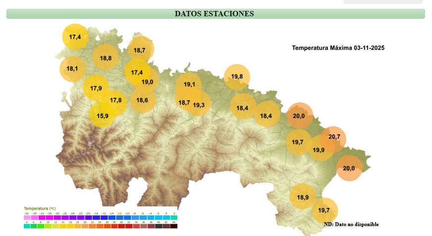 Temperaturas Máximas estaciones SIAR