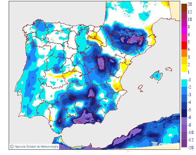 Variación de temperaturas máximas AEMET 14 Meteosojuela