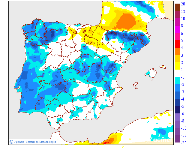 Variación de temperaturas máximas AEMET Meteosojuela 19