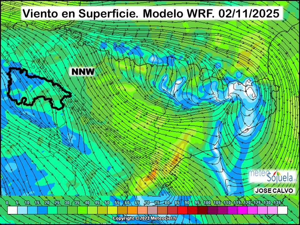 Viento en Superficie Modelo WRF Meteosojuela.