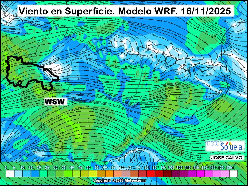 Viento en Superficie Modelo WRF Meteosojuela.
