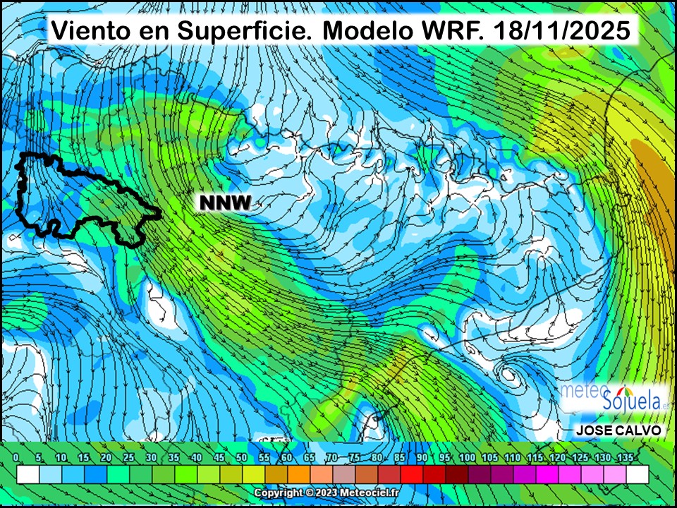 Viento en Superficie Modelo WRF Meteosojuela.