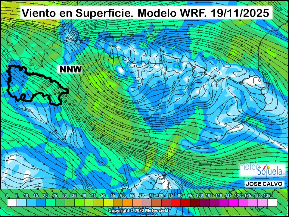 Viento en Superficie Modelo WRF Meteosojuela.