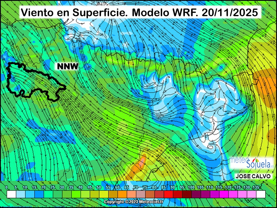 Viento en Superficie Modelo WRF Meteosojuela.
