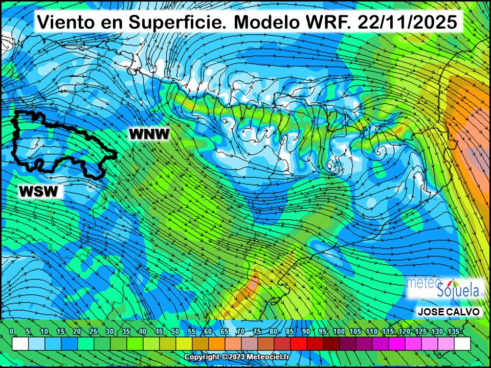 Viento en Superficie Modelo WRF Meteosojuela.