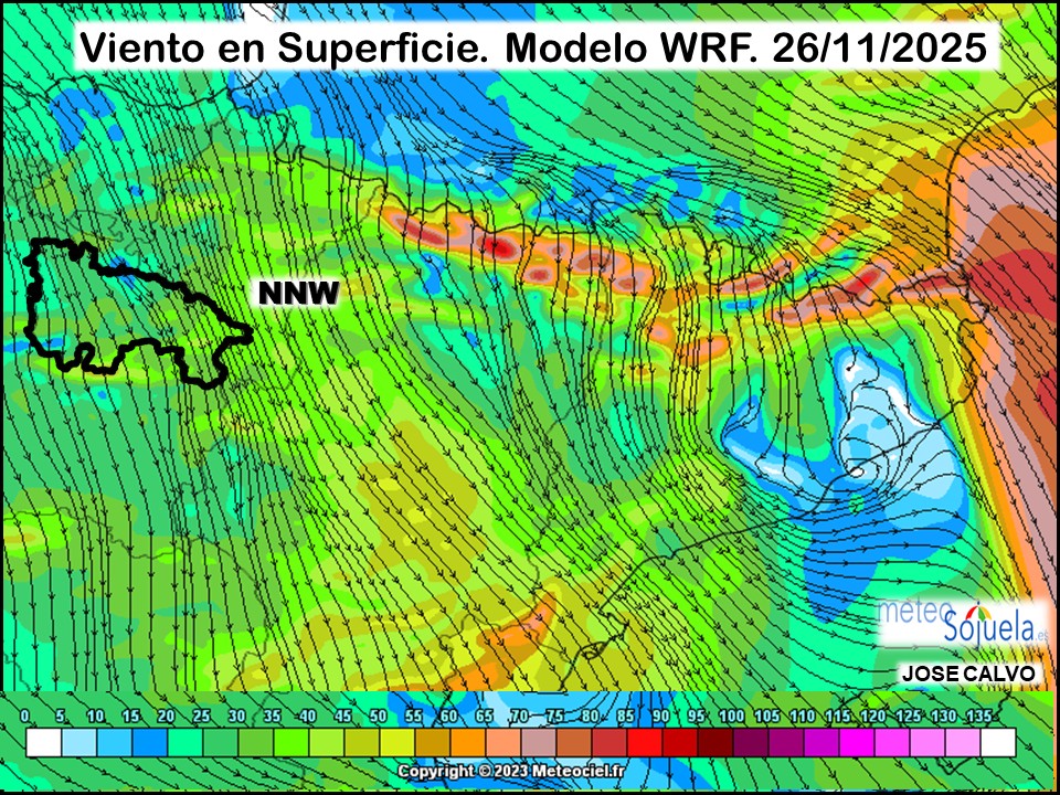 Viento en Superficie Modelo WRF Meteosojuela.