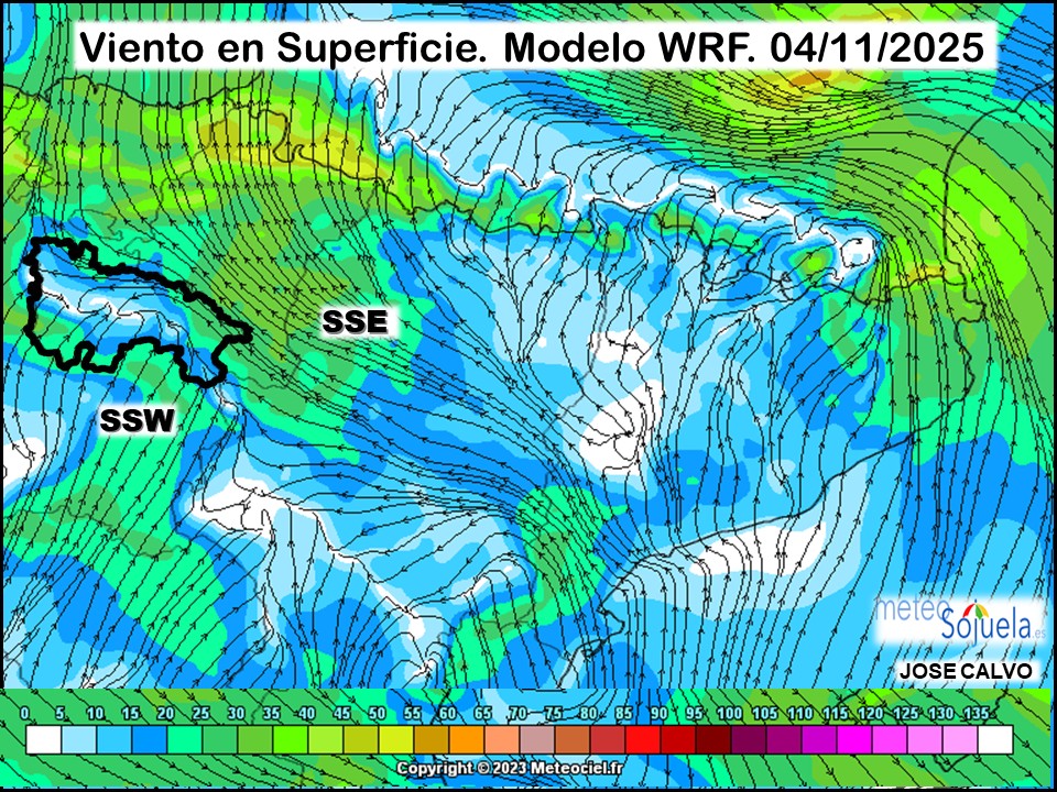 Viento en Superficie Modelo WRF Meteosojuela.
