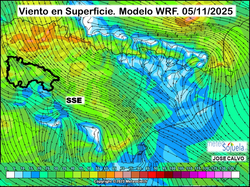 Viento en Superficie Modelo WRF Meteosojuela.