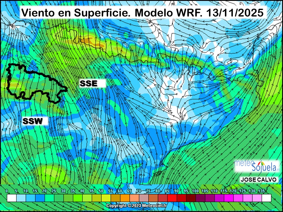 Viento en Superficie Modelo WRF Meteosojuela.