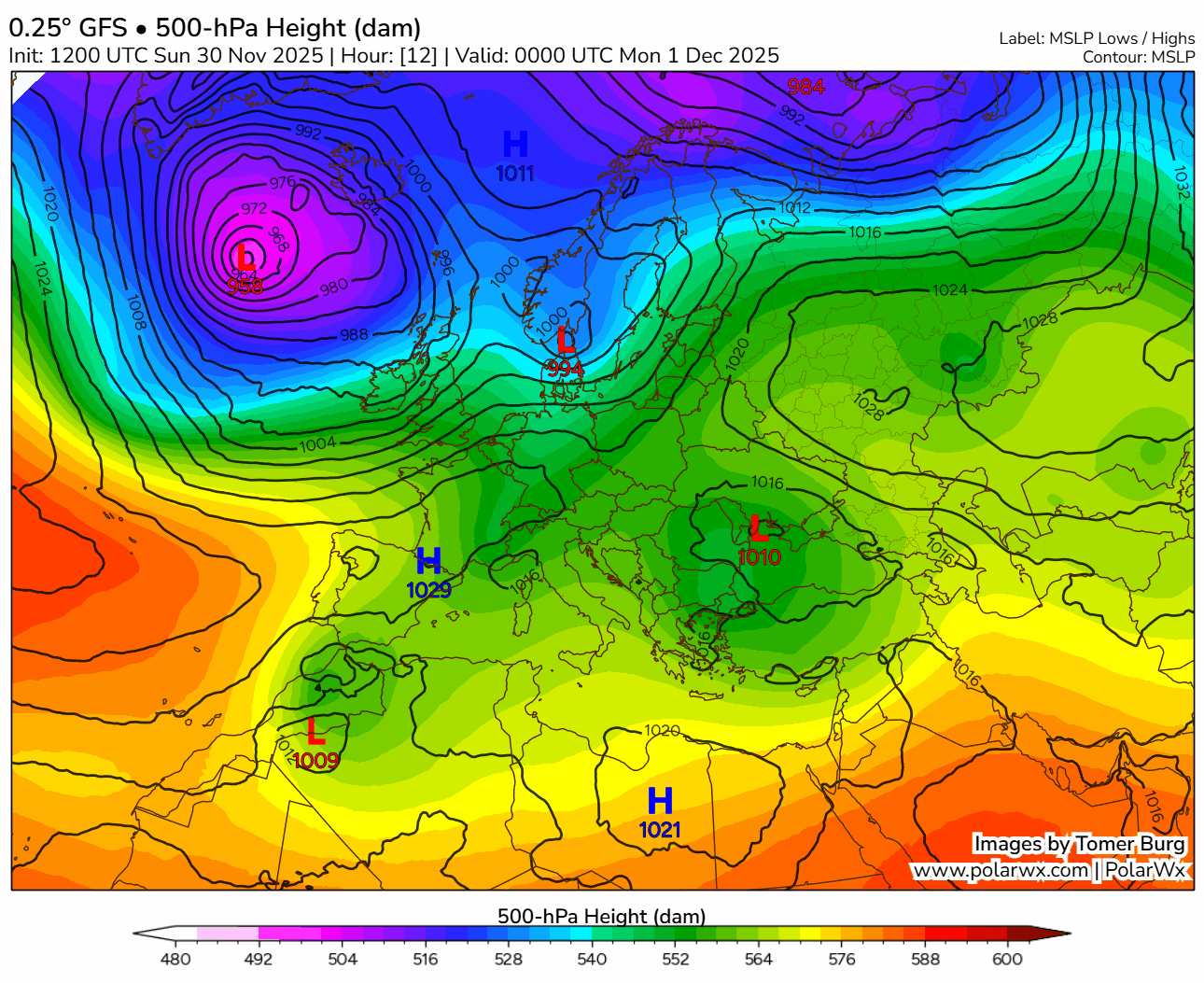 Animación Masas de aire 500hPa y MSLP. Meteosojuela