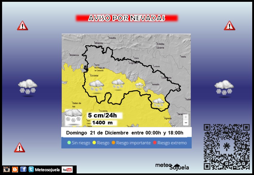 Aviso Amarillo por Nieve en la Ibérica AEMET
