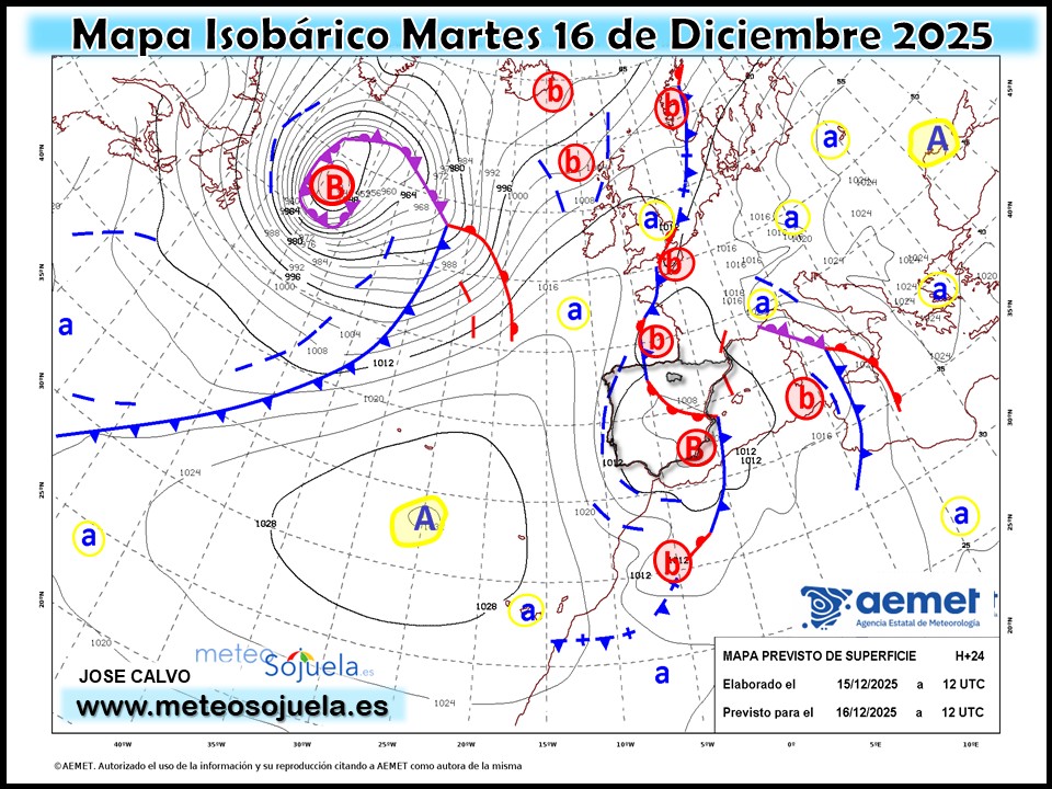 Mapa Isobárico La Rioja. Meteosojuela