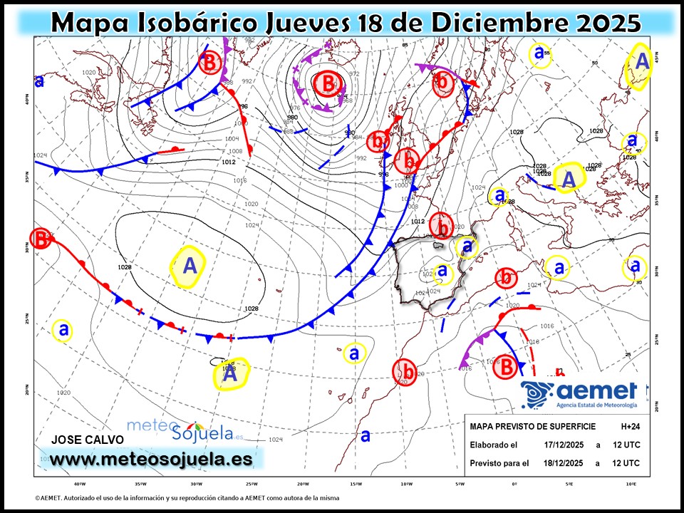 Mapa Isobárico La Rioja. Meteosojuela