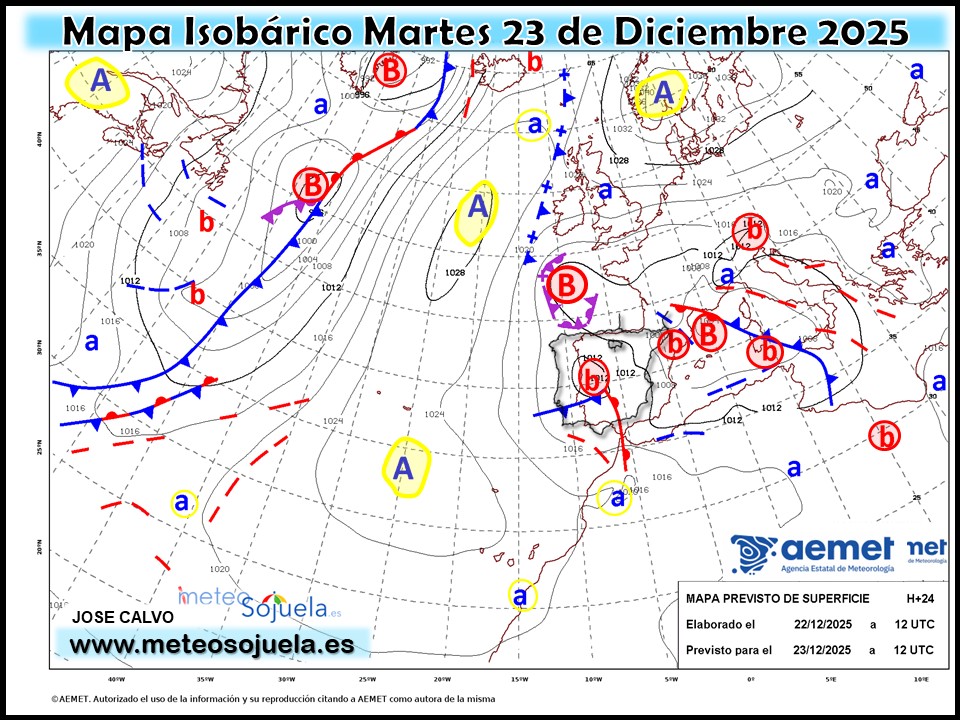 Mapa Isobárico La Rioja. Meteosojuela