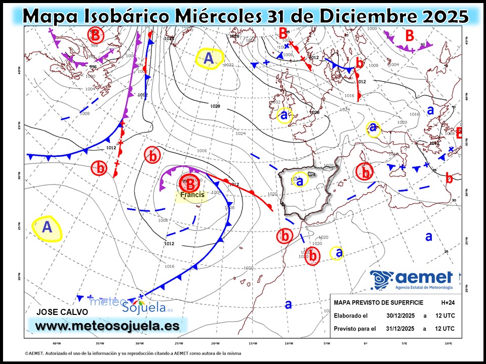 Mapa Isobárico La Rioja. Meteosojuela