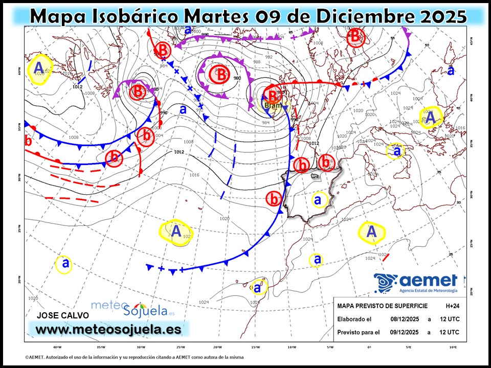 Mapa Isobárico La Rioja. Meteosojuela