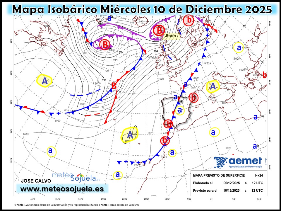 Mapa Isobárico La Rioja. Meteosojuela