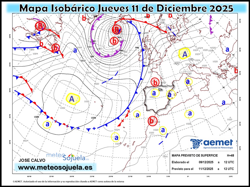 Mapa Isobárico La Rioja. Meteosojuela