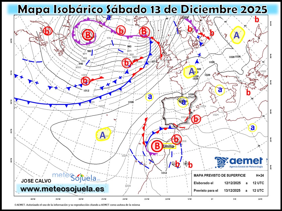 Mapa Isobárico La Rioja. Meteosojuela