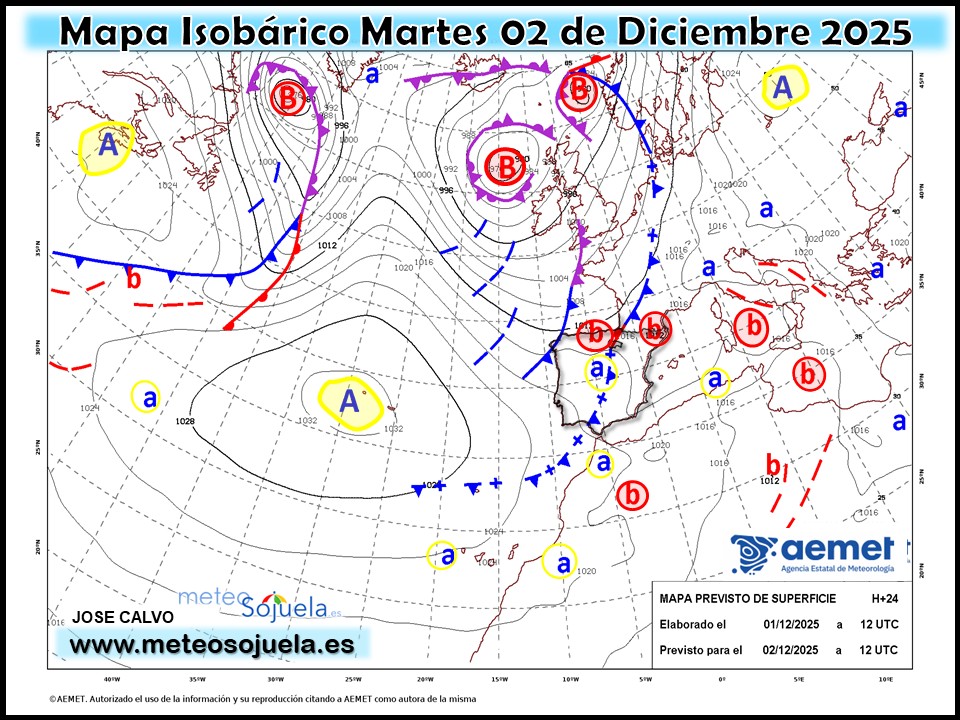 Mapa Isobárico La Rioja. Meteosojuela