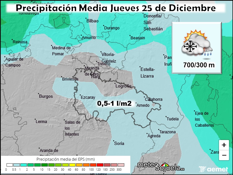 Precipitación Media según AEMET