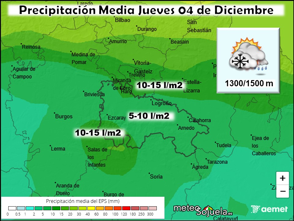 Precipitación Media según AEMET