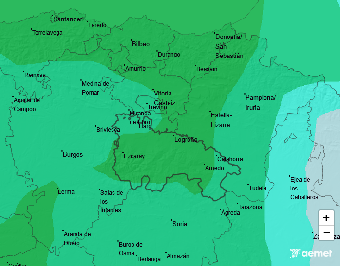 Precipitación Media según AEMET. Meteosojuela La Rioja 10