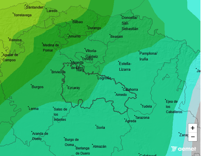Precipitación Media según AEMET. Meteosojuela La Rioja 19