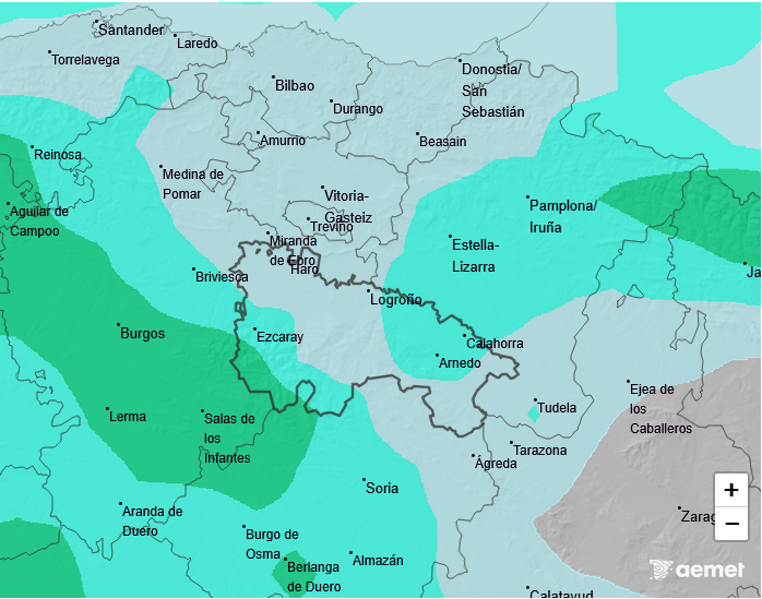 Precipitación Media según AEMET. Meteosojuela La Rioja 20