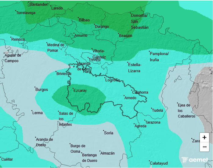 Precipitación Media según AEMET. Meteosojuela La Rioja 23