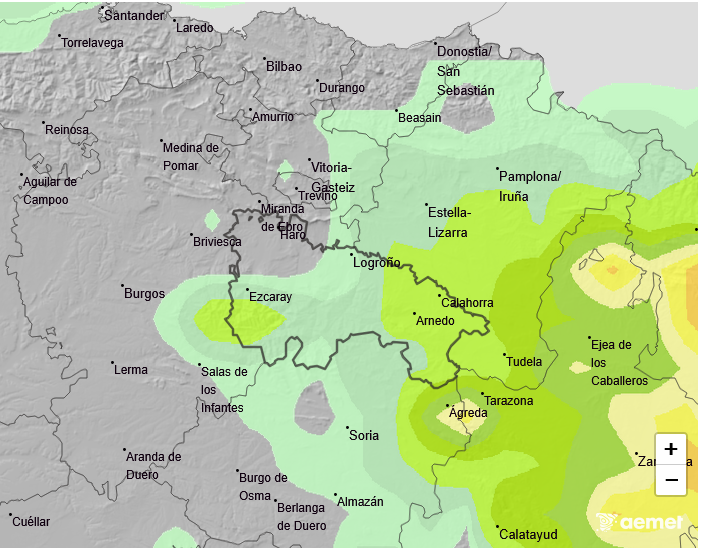 Probabilidad de Precipitación según AEMET. Meteosojuela La Rioja 29