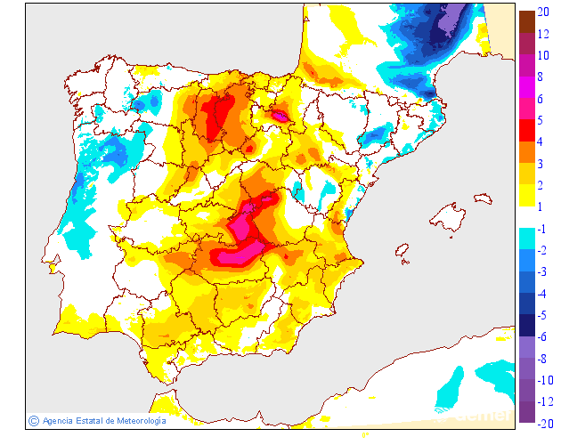 Variación de temperaturas máximas AEMET Meteosojuela 09