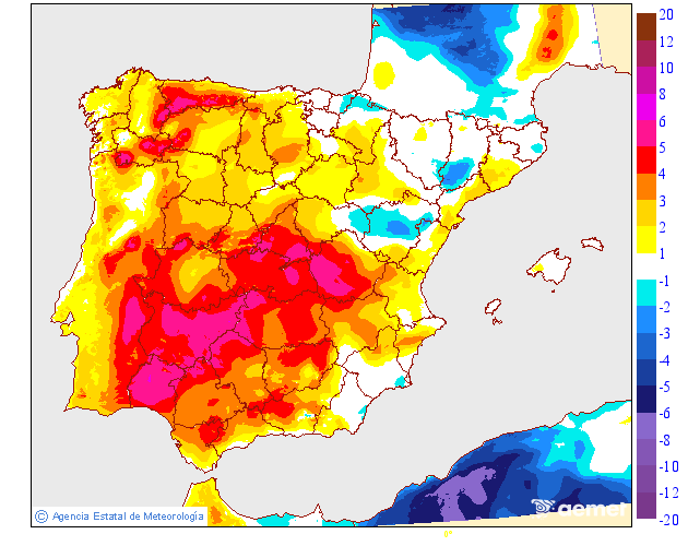 Variación de temperaturas máximas AEMET Meteosojuela 17