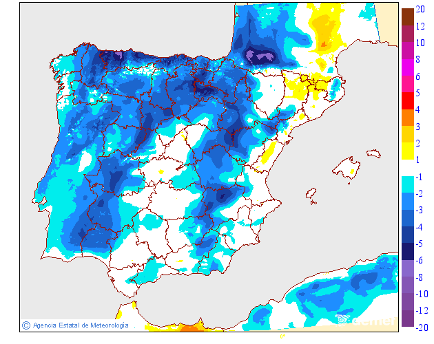 Variación de temperaturas máximas AEMET Meteosojuela 19