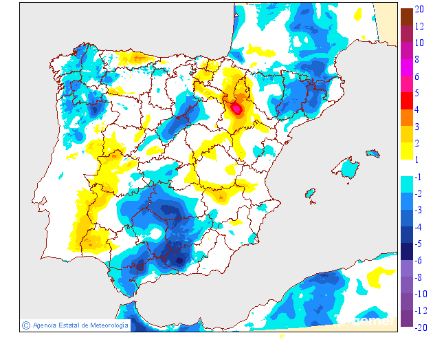 Variación de temperaturas máximas AEMET Meteosojuela 20