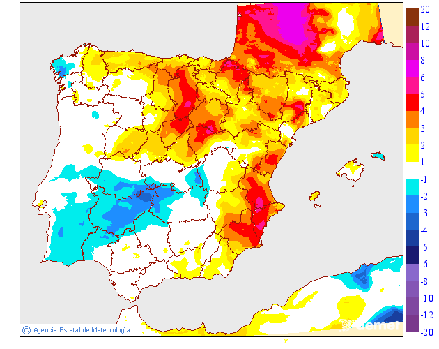 Variación de temperaturas máximas AEMET Meteosojuela 26