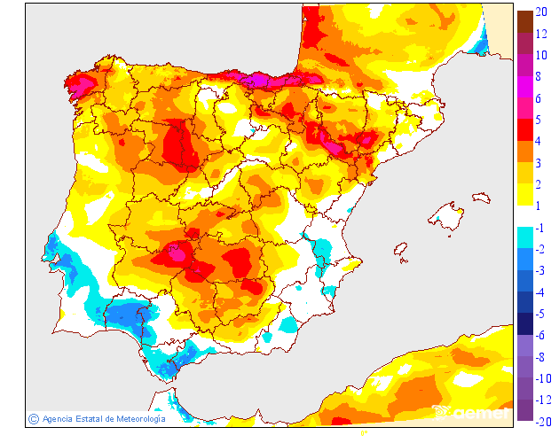 Variación de temperaturas máximas AEMET Meteosojuela 27