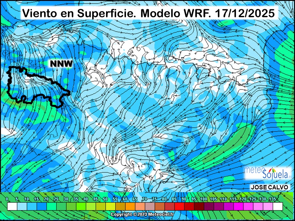 Viento en Superficie Modelo WRF Meteosojuela.