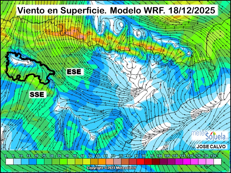 Viento en Superficie Modelo WRF Meteosojuela.