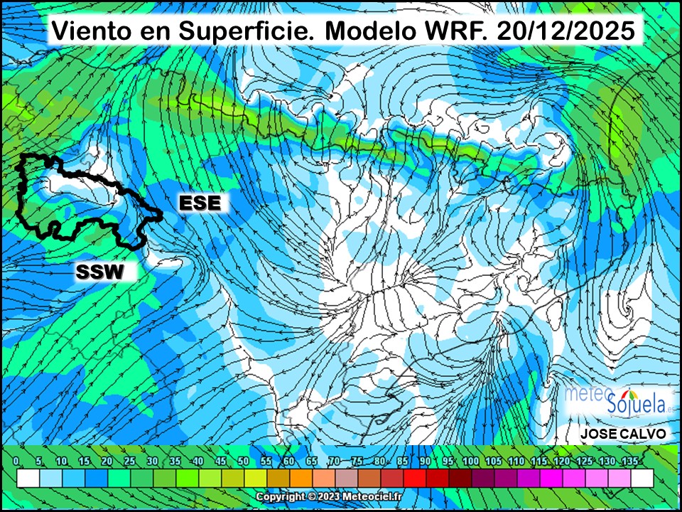 Viento en Superficie Modelo WRF Meteosojuela.
