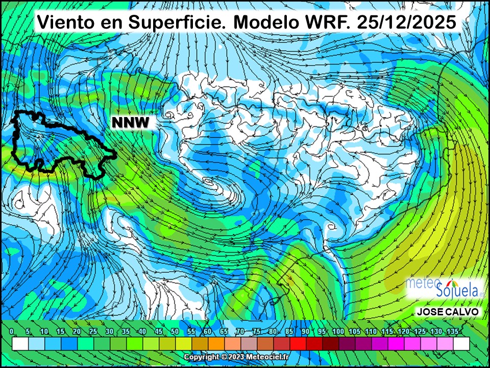 Viento en Superficie Modelo WRF Meteosojuela.