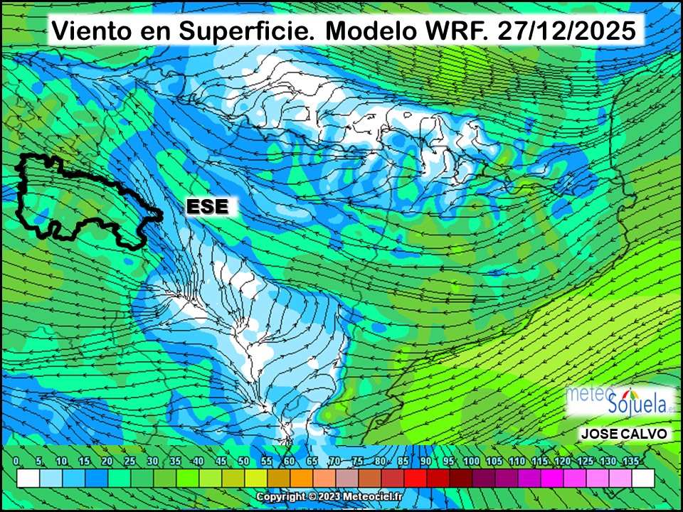 Viento en Superficie Modelo WRF Meteosojuela.