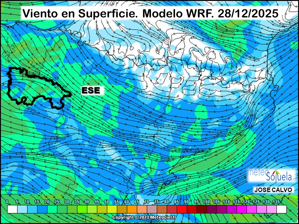 Viento en Superficie Modelo WRF Meteosojuela.