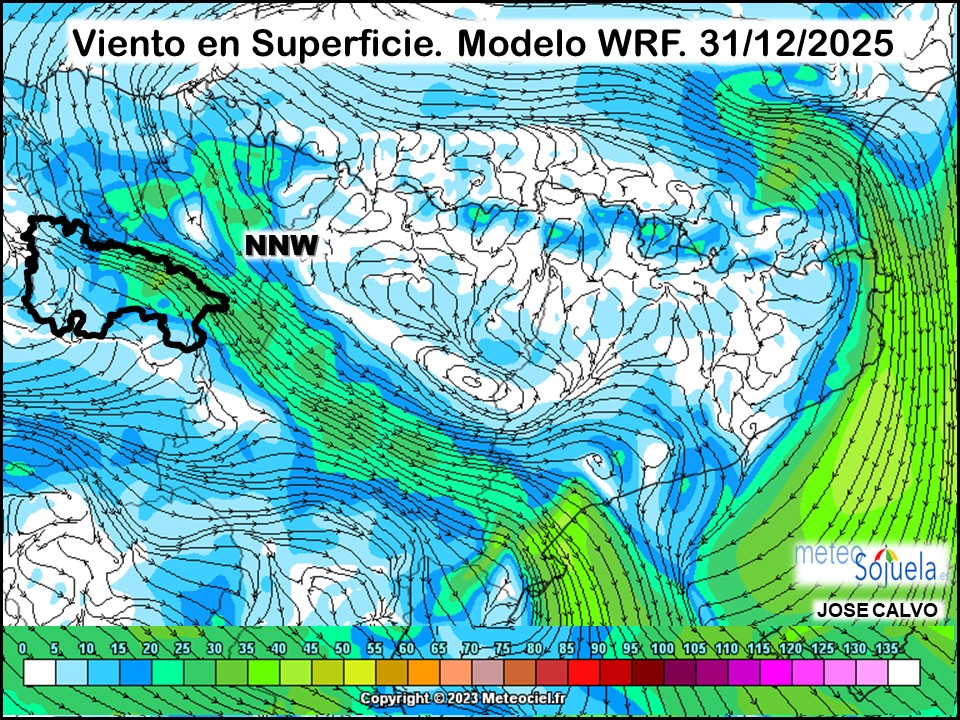 Viento en Superficie Modelo WRF Meteosojuela.