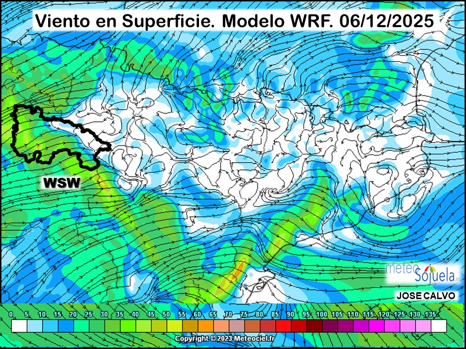 Viento en Superficie Modelo WRF Meteosojuela.